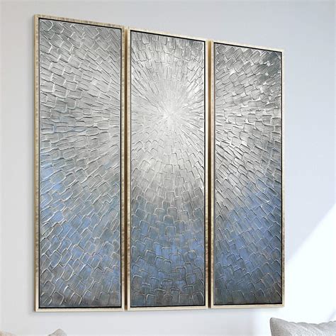 silver metallic canvas wall art